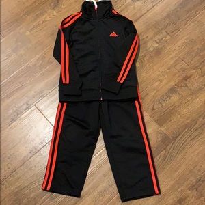 Black and Red Adidas Track Suit